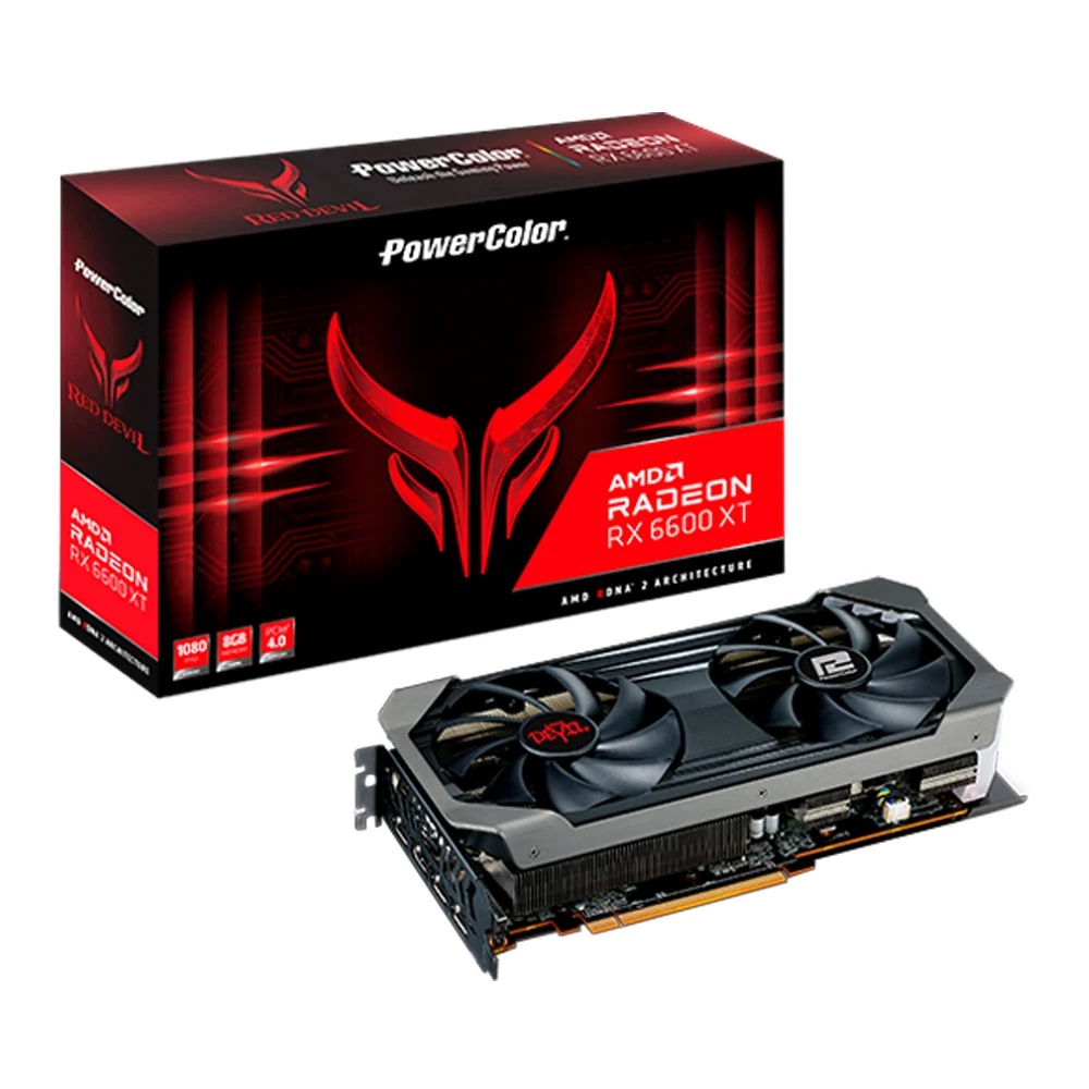 POWER COLOR AMD RADEON RX 6600XT RED DEVIL 8GB GDDR6 สินค้ามือสอง ใช้งานได้ปกติ ประกันศูนย์ไทย การ์ดจอ 6600 xt