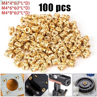 【Big Discounts】M4 Threaded Insert Self Clinching Nut Brass Internal Thread Knurled Gold 100x#BBHOOD