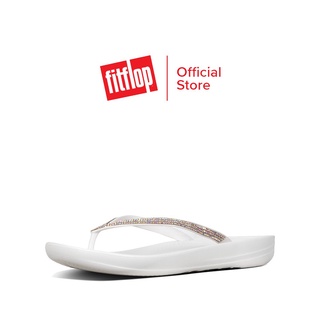 FITFLOP รองเท้าแตะหนีบผู้หญิง IQUSHION SPARKLE รุ่น R08-194 สี WHITE รองเท้าผู้หญิง
