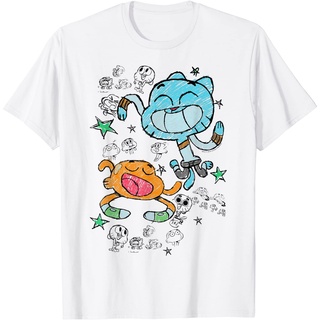 เสื้อยืด พิมพ์ลาย Cn The Amazing World Of Gumball &amp; Darwin สําหรับผู้ใหญ่S-5XL