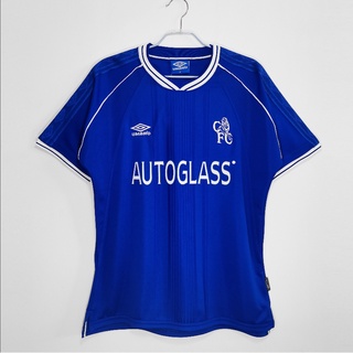 เสื้อกีฬาแขนสั้น ลายทีมชาติฟุตบอล Chelsea home 1999 01 คุณภาพสูง AAA สไตล์เรโทร ไซซ์ S-XXL