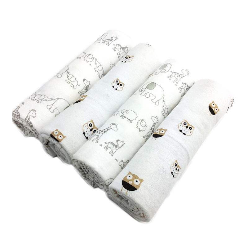 4PcsPack 100 cotton supersoft flannel receiving baby blanket swaddle
