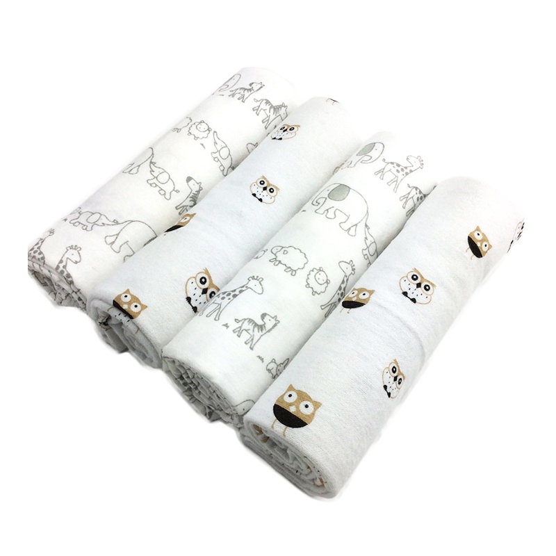 4PcsPack 100 Cotton Supersoft Flannel Receiving Baby Blanket Swaddle ...