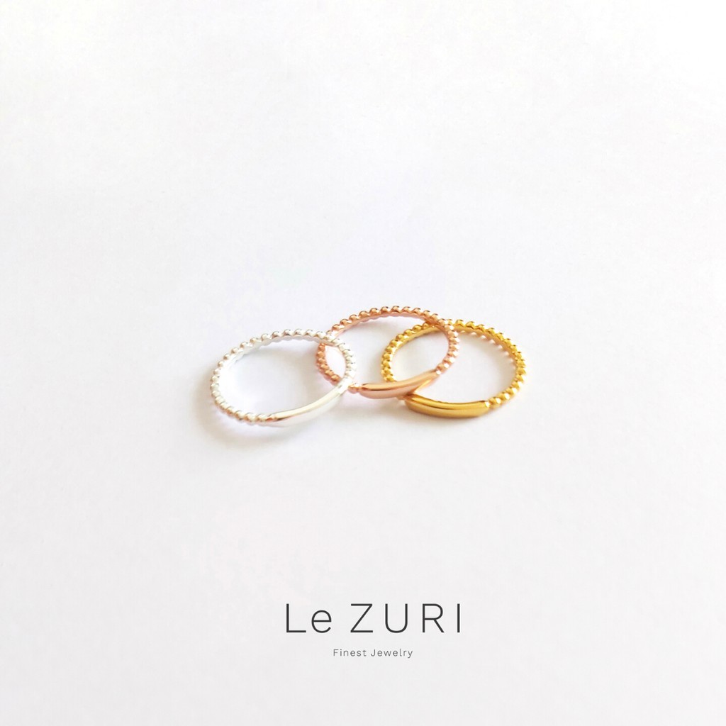 แหวนเเงินแท้, แหวนชุบทองคำแท้ , แหวนเกลี้ยง 14K Le ZURI ( ชุบทองคำขาว)