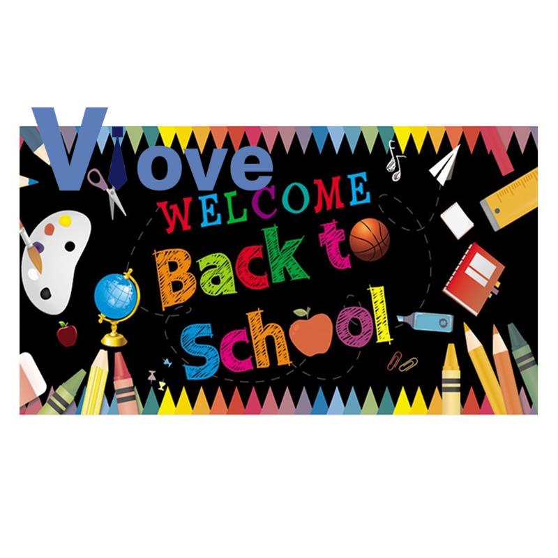 แบนเนอร์ Welcome Back to School Banner, First Day of School Backdrop Banner, Welcome Back to School 