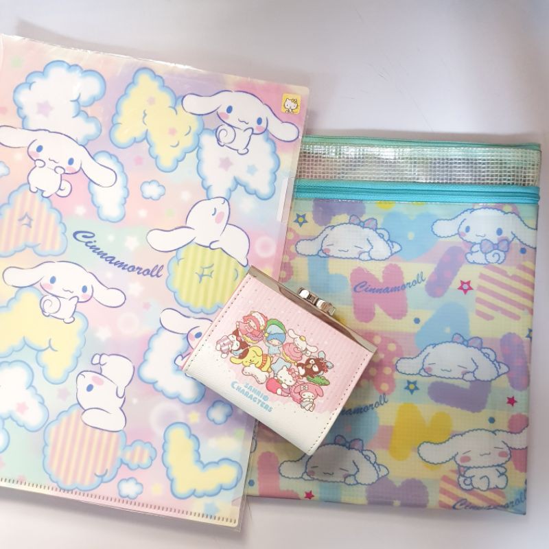SANRIO แฟ้มsanrio แฟ้ม F4 / กระเป๋าสตางค์ / แฟ้มใสsanrio แฟ้มA4 Cinnamoroll แฟ้มซองซิปขนาดF4
