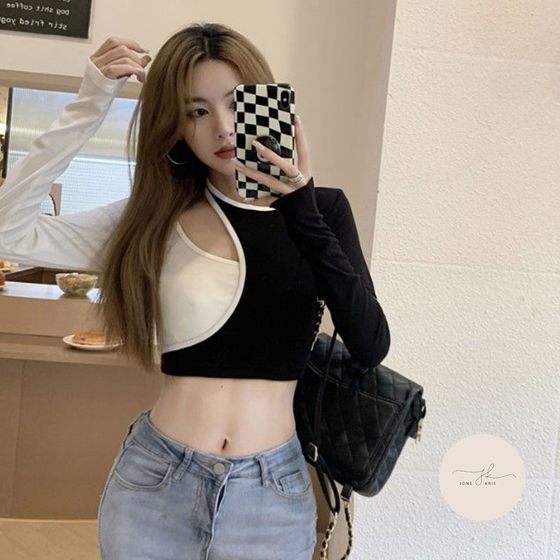 เสื้อยืดรัดรูปทูโทนผ้าสวยๆราคาขายส่ง