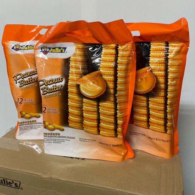 JULIE’S ขนมปังกรอบ รส Peanut Butter 1SET COMBO/3แพค 360g ราคาพิเศษ สินค้ายอดนิยม!! พร้อมส่ง