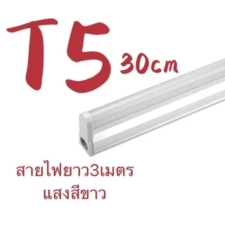 หลอดไฟLED 12V T5-T8 แสงสีขาวพร้อมสายปากคีบยาว3เมตร