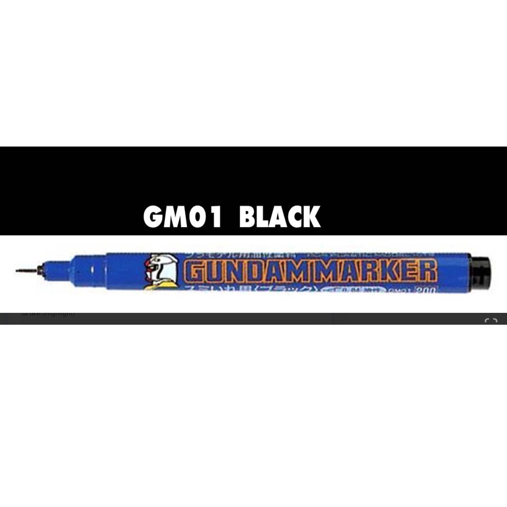 4973028935813 gm01 gundam marker black ( หัวเข็ม สีดำ )