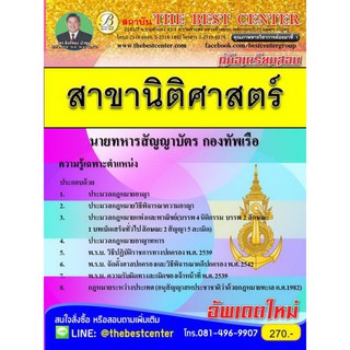 คู่มือเตรียมสอบ สาขานิติศาสตร์ นายทหารสัญญาบัตร กองทัพเรือ ใหม่ปี 2562