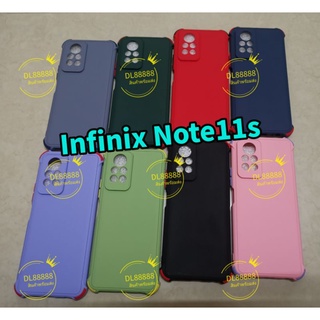 รุ่น​ใหม่ล่าสุด✨พร้​อมส่งใน🇹🇭✨เคสTPUนิ่มสีพื้นปุ่มสี For Infinix Note 11s / Infinix Note11s