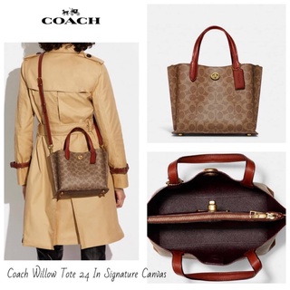 กระเป๋าสะพายข้างผู้หญิง Coach Willow Tote 24 In Signature Canvas