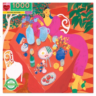 eeBoo Eating Outside 1000 Pc Rtg Puzzle - จิ๊กซอว์รูปรับประทานอาหารนอกบ้าน แบบ 1000 ชิ้น