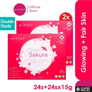 2 box Kitsui Glow Sakura Korean Formula (Halal) รังนก🕊สารสกัดจากซากุระ🌸 &amp; ไวท์เทนนิ่ง