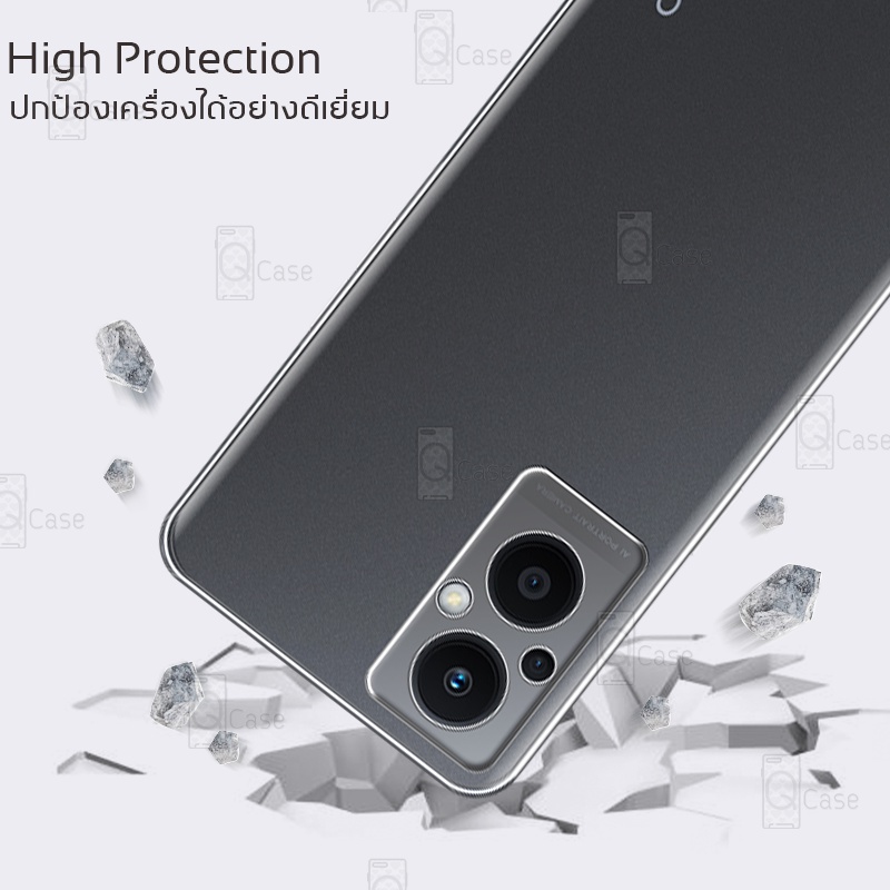 Qcase - เคส OPPO Reno 7 Z 5G เคสใส ผิวนิ่ม เคสมือถือ กันกระแทก Soft TPU Clear Case - รูปที่ 4