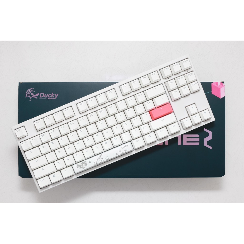 Blue Sw Ducky One 2 Tkl Pure White Rgb Double Shot Pbt En Th Mechanical Keyboard ค ย บอร ด Shopee Thailand