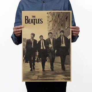 โปสเตอร์ติดผนังลาย The Beatles Rock Band สไตล์วินเทจ