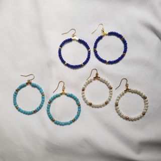 ต่างหูห่วงใหญ่ Round brass colo earrings