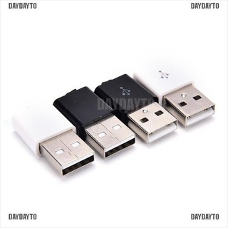 Daydayto 10 ชิ้น / ล็อต diy usb ตัวผู้ประกอบอะแดปเตอร์เชื่อมต่อปลั๊กซ็อกเก็ตนิกเกิลมุมขวา