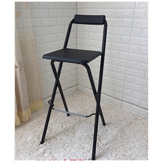 เก้าอี้บาร์พับได้ ทรงเหลี่ยม มีพนักพิง Folding chair bar