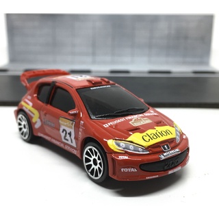 Majorette Peugeot 206 WRC - no.21 Clarion - Red Color /Wheels 10S /scale 1/57 (3 inches) no Package