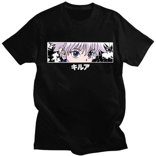 T-shirt  เสื้อยืดแขนสั้น คอกลม ผ้าฝ้าย 100% พิมพ์ลายอนิเมะ Killua Zoldyck Hunter x Hunter สําหรับผู้ชาย LHZYS-5XL