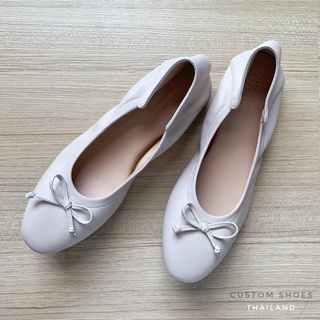 รองเท้าบัลเล่ต์ By Customshoes สีครีมขาว