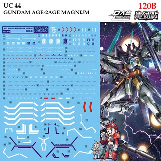 ดีคอลน้ำ [D.L. Model] UC44 GUNDAM AGE-2AGE MAGNUM MG 1/100 Water Decal UC 44