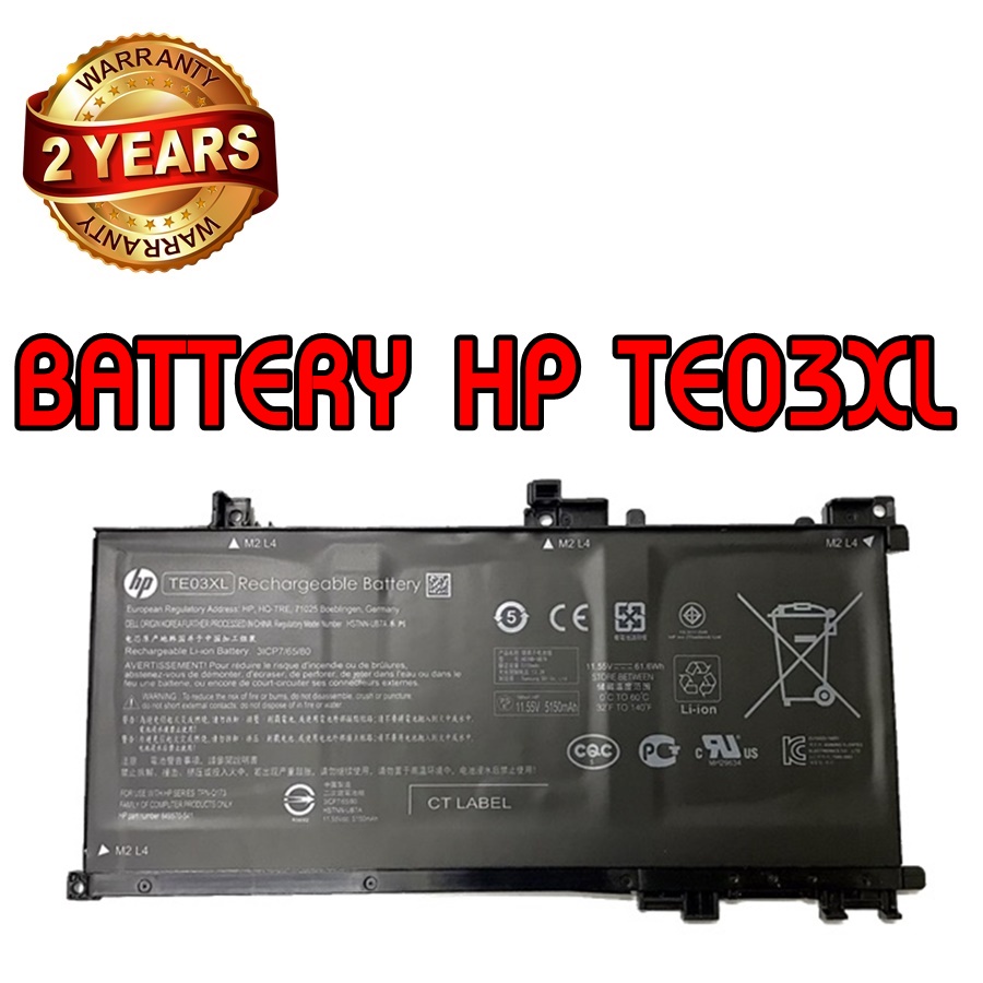 รับประกัน 2 ปี BATTERY HP TE03XL แบตเตอรี่ เอชพี Pavilion 15 OMEN 15-BC015TX 15-AX000 15-BC แท้