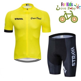 เสื้อปั่นจักรยานเด็ก Kid Cycling Clothing kid cycling jersey 2019 Breathable STRAVA  Kids Cycling Jersey Set Shorts Children Bike Clothing Boys Girls Summer Bicycle Wear