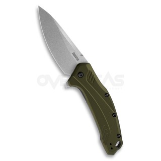 มีดพับ Kershaw Link Drop Point Knife OD Aluminum (CPM-20CV 3.25" Stonewash),1776OLSW