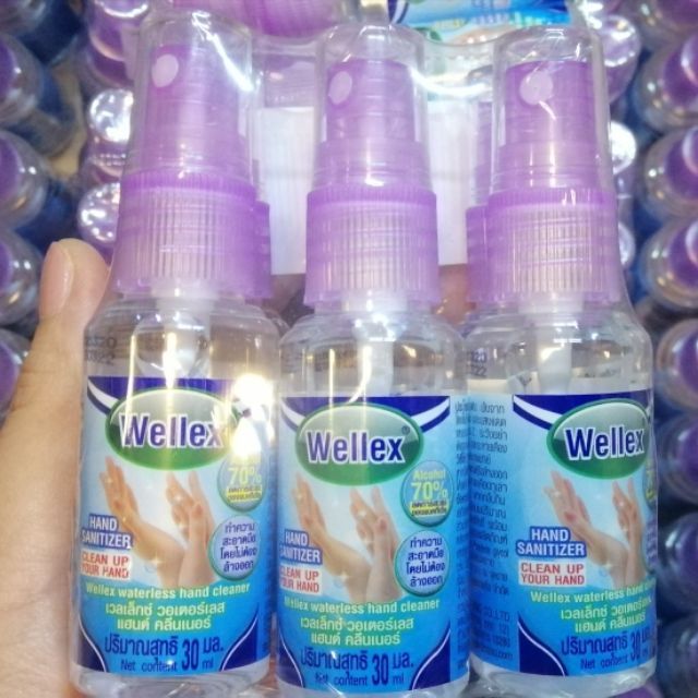 ❗️พร้อมส่ง​ สเปรย์​แอลกอฮอล์​ล้างมือ​ 1แพ็ค​6ชิ้น 👋Wellex Hand Cleaner​  (Alcohol 70%+สารให้ความชุ่ม