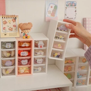 FanKe แถมฟรีสติกเกอร์ กล่องใส่ของ มีลิ้นชัก เก็บเครื่องเขียน เครื่องประดับ มี 3 ขนาด