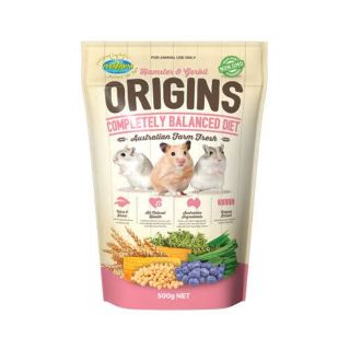 Vetafarm Origins อาหารหนูแฮมเตอร์ และหนูเจอบิล พรีเมี่ยม ดีต่อระบบย่อยอาหาร (500g)