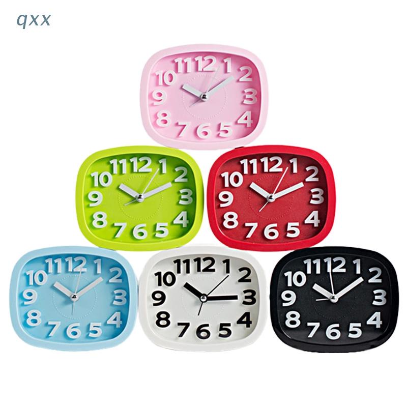Idq [พร้อมส่ง] นาฬิกาปลุก ขนาดเล็ก แบบพกพา เสียงเงียบ ใช้แบตเตอรี่ สําหรับตั้งโต๊ะ ข้างเตียง ตกแต่งบ้าน ของขวัญเด็ก
