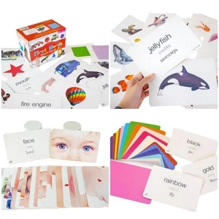 แฟลชการ์ดกล่อง มีให้เลือก 4 แบบ First Words FlashCards - แฟลชการ์ด บัตรคำศัพท์ 1กล่อง มี 5 หมวด 125ใบ