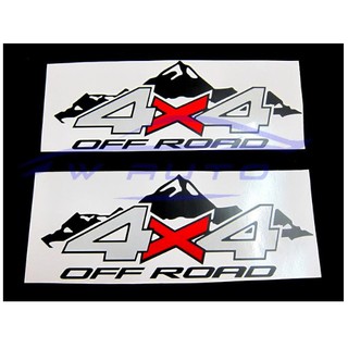 (2ชิ้น) สติ๊กเกอร์ 4x4  ติดตกแต่งรถ ทุกรุ่น 4WD STICKER 4X4 OFF ROAD ติดข้างท้าย toyota ford isuzu