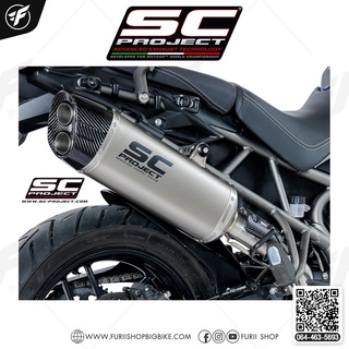 TRIUMPH TIGER 800 (2017 - 2020) - XR - XC - XCa - XCx - XRx - XRT Adventure Muffler, Titanium, with Carbon fiber end cap