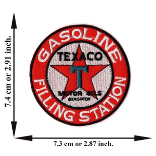 ตัดรีด ตัวรีดติดเสื้อ อาร์มปัก ติดเสื้อปัก ปักเสื้อ DIYลาย GASOLINE TEXACO