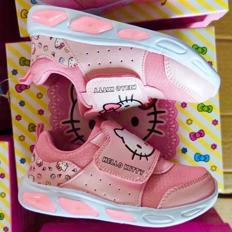 รองเท้าผ้าใบเด็ก Hello Kitty มีไฟ ลิขสิทธิ์แท้!! Sanrio รุ่นKTZ-799