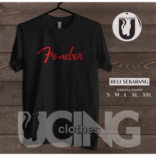 เสื้อยืด พิมพ์ลายโลโก้ Fender Music