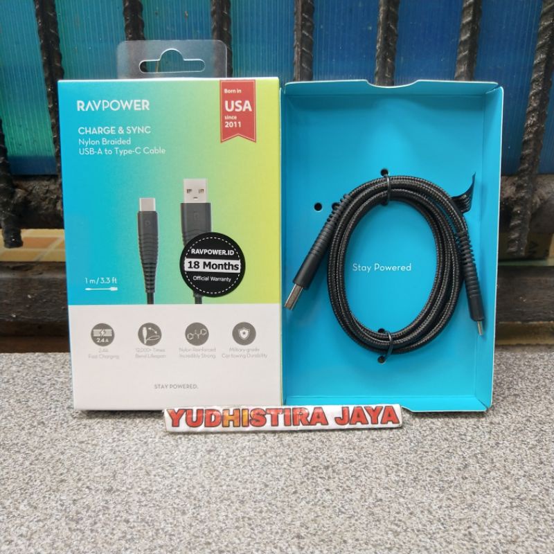 RAVpower RP CB046 สาย USB Type C 3.3ft 1M Nylon Braided ORIGINAL 100%