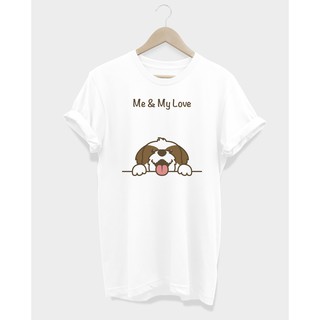 เสื้อยืดลายหมาชิสุ me &amp; my love T-shirt