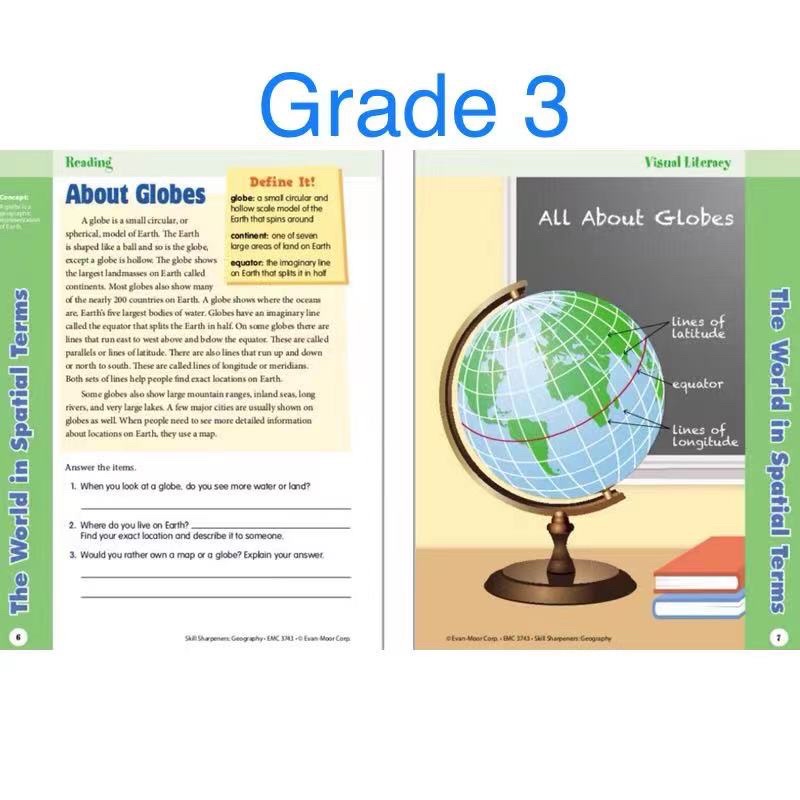 Evan-Moor Skill Sharpeners Geography PreK/Grade K/Grade 1/Grade 2/Grade3 🚛 In Stock - รูปที่ 4