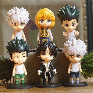 6pcs Toy/Figure Hunter X HUNTER Q Version Gon Freecss Killa Zodyck Chrollo Lucilfer Kurapika Gift Table Decoration Template