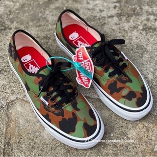 🚩 [เข้าใหม่!]  Authentic x Bape รองเท้า รองเท้าผ้าใบแบบสวม สินค้าพร้อมกล่อง มีเก็บปลายทาง