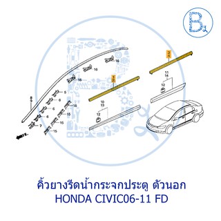 คิ้วยางรีดน้ำกระจกประตู ตัวนอก HONDA CIVIC06-11 FD