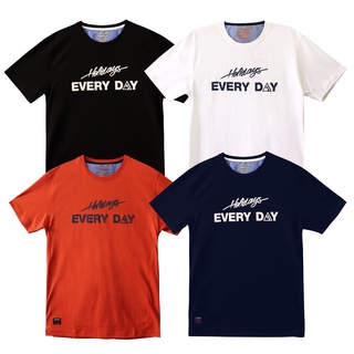 แขนสั้นพิมพ์ลาย㍿OASIS เสื้อยืด ผู้ชาย คอกลม cotton100% สกรีนฟร้อน์  EVERY DAY รุ่น MTC-1561 สีขาว, ดำ, ส้ม, กรมท่า