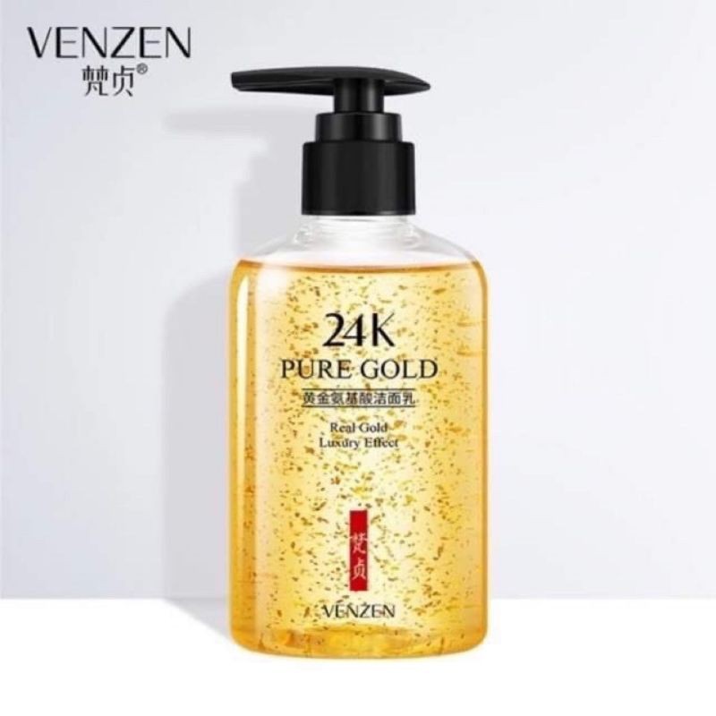 โฟมล้างหน้าทองคำ VENZEN 24K PURE  Gold Luxury  โฟมล้างหน้าทองคำบริสุทธิ์ 24k Bioaqua